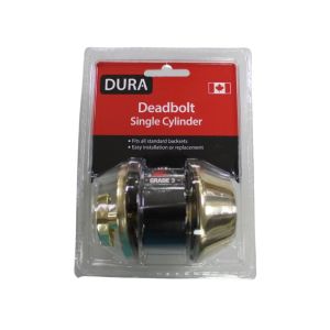 Single Cylinder Deadbolt Polished Brass 1 Each 7301-PB