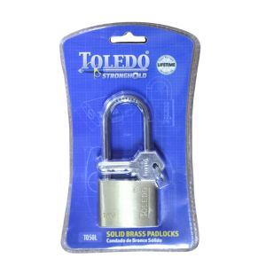  Toledo  Long Shackle Padlock 50 Mm Brass 1 Each T-T050L