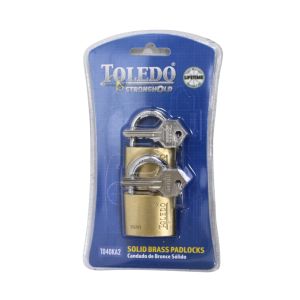 Toledo 2 Pin Keyed Alike Padlock 40 Mm Brass 1 Each T-T040KA2