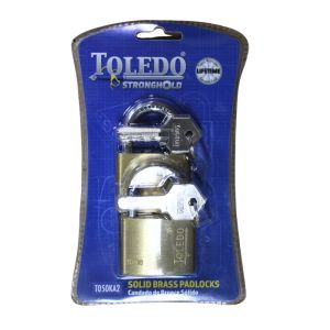  Toledo  2 Pin Keyed Alike Padlock 50 Mm Brass 1 Each T-T050KA2