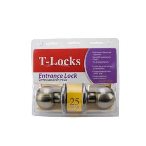 T-Locks Entrance Knobset Antique Brass 1 Each T-T871US5