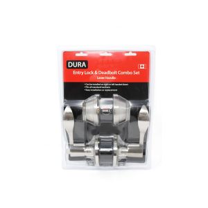 Dura Combo Set Wth Lever and Double Deadbolt Satin Nickle 1 Each 1860ET+