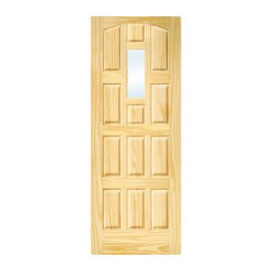 IBI Intl Elisabethan 1 Lite Clear Pine Door 12 Panel 32 x 80 Inch 1 Each