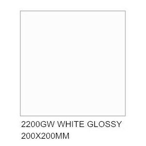 Ceramic Tile White Glossy 200x200