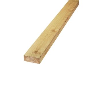 Treated Rough Yellow Pine 2x4 In x 14 Ft 1 Each