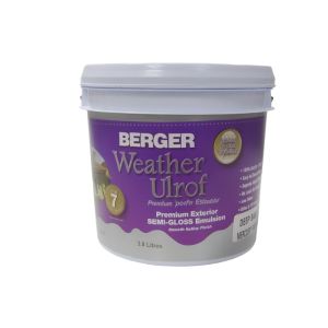 Berger Weatherproof Ultra Semi-Gloss Exterior Emulsion Paint – 3.8L