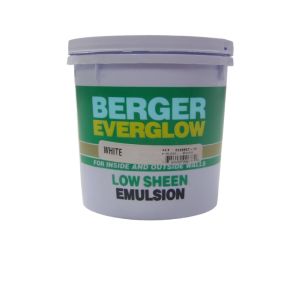 Berger Emulsion Everglow Low Sheen Paint 1 Qt White 1 Each F1023W10000D