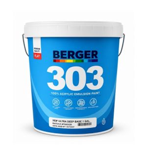Berger 303 Flat Emulsion Ultra Deep Base Paint 1 Gl White 1 Each