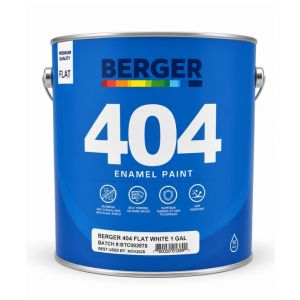 Berger 404 Satin/Flat Enamel Paint  1 Gl White 1 Each