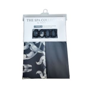 PEVA Shower Curtain Set ,2 Panels with Hooks (Gray) 1 Ea 711-1438365