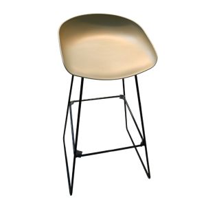 Counter-Height Bar Stool with Molded Seat & Metal Frame