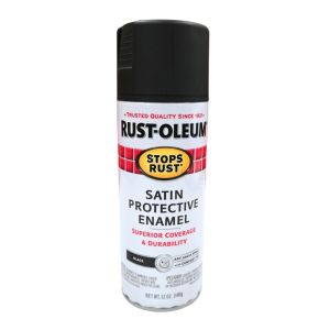 Rust-Oleum Stops Rust Satin Protective Enamel Spray – Black, 12 oz