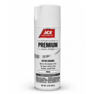 Ace Intl Premium Satin Enamel Spray Paint 12 Oz White 1 Each