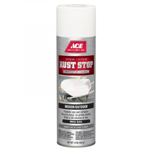 Ace Rust Stop Protective Enamel Spray Paint Satin 15 Oz White 1 Each 17071