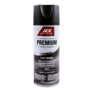 Ace Premium Flat Enamel Spray Paint 12 Oz Black 1 Each 17003