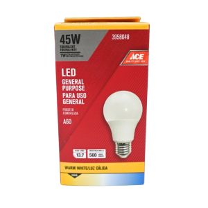 ACE LED General Purpose Light Bulb A60 – 45W Equivalent, Warm White