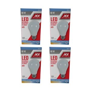 ACE LED A19 Light Bulbs – 60W Equivalent, Daylight, 4 Pack
