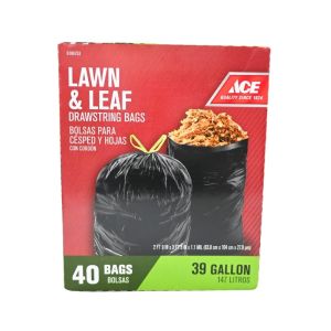 Ace Lawn & Leaf Drawstring Trash Bags – 39 Gallon, 40 Count
