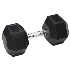 Exercise Black hex rubber dumbbell 25KG 1 Each