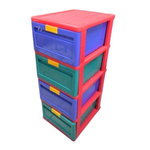 4-Drawer Plastic Storage Organizer Cabinet