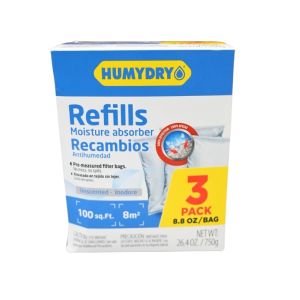 Humydry Moisture Absorber Refill Bags – Unscented, 3-Pack (8.8 oz Each)