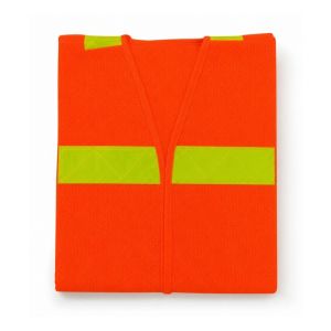 Safety Vest Orange W/ Reflective Strips-L
