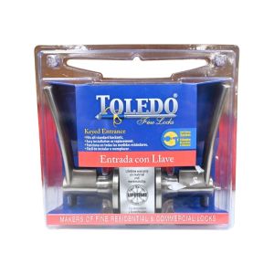 Toledo Keyed Entrance Lever Lockset – Satin Chrome Finish