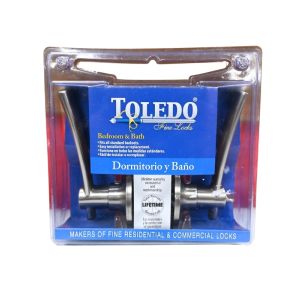 Toledo Bedroom & Bath Privacy Lever Lockset – Satin Chrome Finish