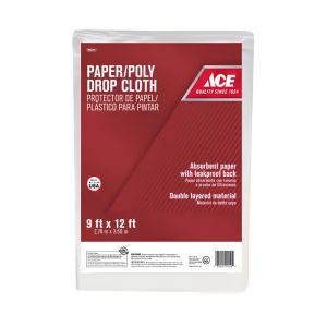 ACE Paper/Poly Drop Cloth 9 ft x 12 ft