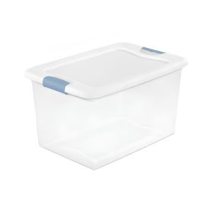 Latch Storage Box 64 Qt- Clear/White