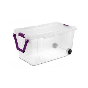 Wheeled Storage Basket 151L Clear
