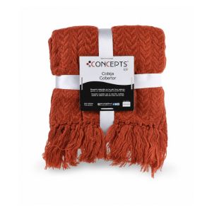 Woven Throw Blankets 127 x 152 Cm- Burnt Orange
