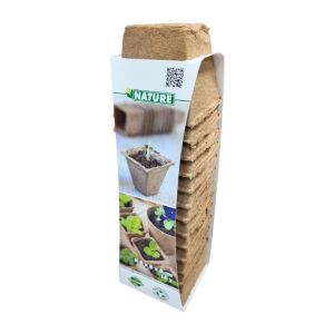 Nature Biodegradable Seedling Pots – 14 Pack (8 × 8 × 8 cm)