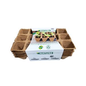 Nature Biodegradable Seedling Pots – 6pcs ×15 Cell Tray