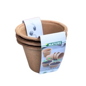 Nature Biodegradable Plant Pots – Round 3pk