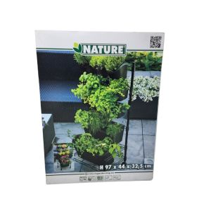 Mobile Trolley Garden Kit 9 Square Pots ,2 Planters - Blk