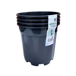 Nature Recycled Plastic Plant Pots 4Pcs- 2.2L Blk