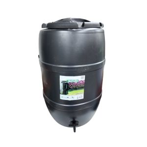 Nature Black Rain Barrel HD Water Butt W/ Lid & Tap Connection- 120L