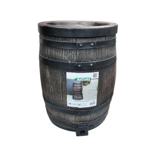 Decorative Rain Barrel – Rustic Wood-Look Water Butt - 50L