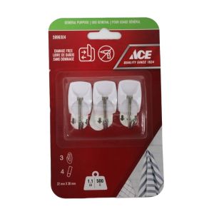 Ace Removable Adhesive Hooks 3 PACK 5999304