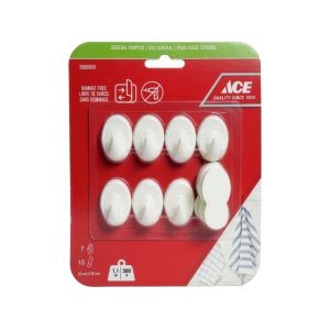ACE Damage-Free Adhesive Hooks – White, 7 Pack