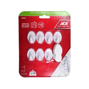 ACE Damage-Free Adhesive Hooks – White, 7 Pack
