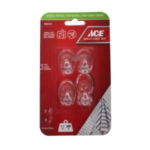 Ace Removable Adhesive Hooks 3 Pack 1.1 Pound Capacity transparen 1 Each 5999310