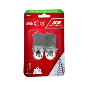 Ace Removable Adhesive Hooks 2 Pack 1.1 Pound Capacity  5999312