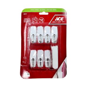 ACE Damage-Free Adhesive Wall Hooks – 7pk 2.2 Pound Capacity