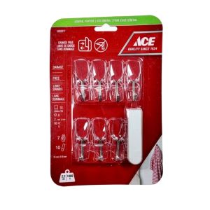 ACE Damage-Free Adhesive Wall Hooks  7 Pack 2.2lbs Capacity