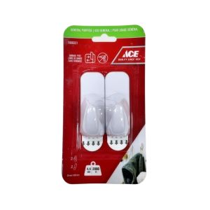Ace Removable Adhesive Hooks – 2 Pack, 2.2 lb Capacity