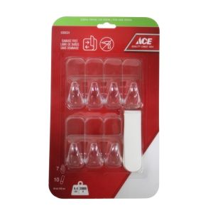 Ace Removable Adhesive Hooks 4.4 lbs Capacity 7pk Transparent  1 EACH 5999324