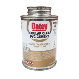 Oatey Regular Clear PVC Cement 4 oz (Model 31012)