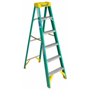 Werner 6 ft. H Fiberglass Step Ladder Type II 225 lb. Capacity 1 Each 1020841